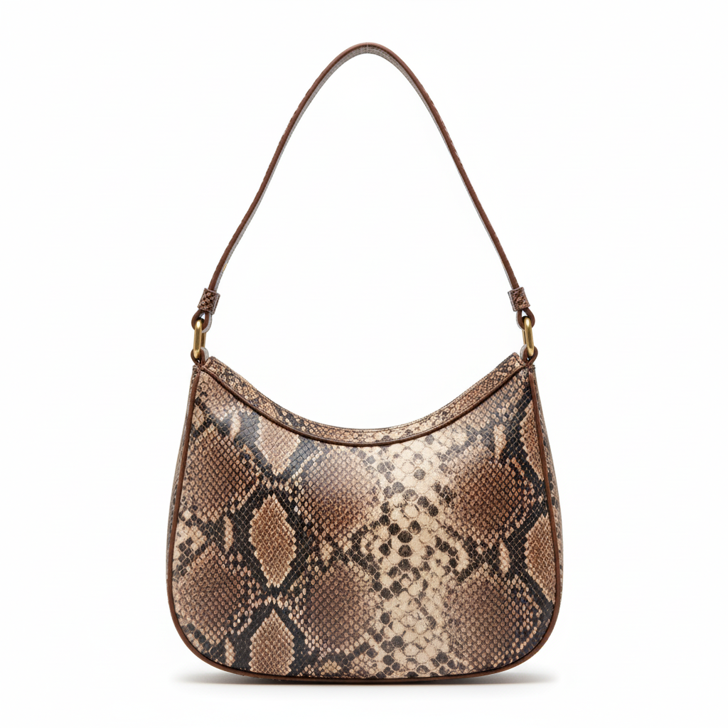 Bolso de hombro animal-print efecto serpiente